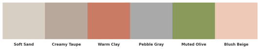 Trendy 2025 colors earthy neutral tones color swatch