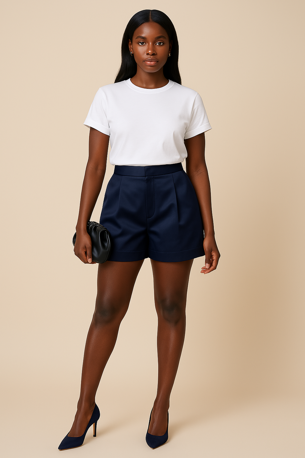 Women's Michella Mikado Satin High Waist Shorts