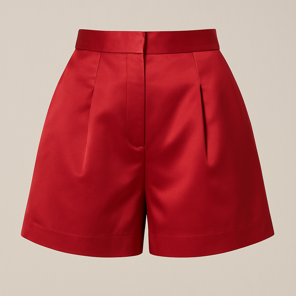 Women's Michella Mikado Satin High Waist Shorts