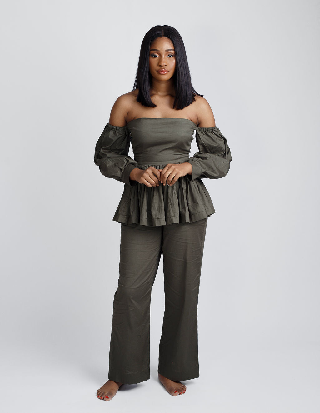 Sonia Cold Shoulder Two Piece Pant Set