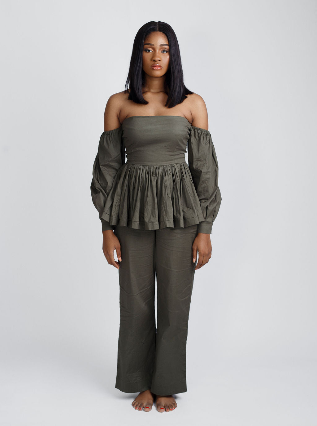 Sonia Cold Shoulder Two Piece Pant Set
