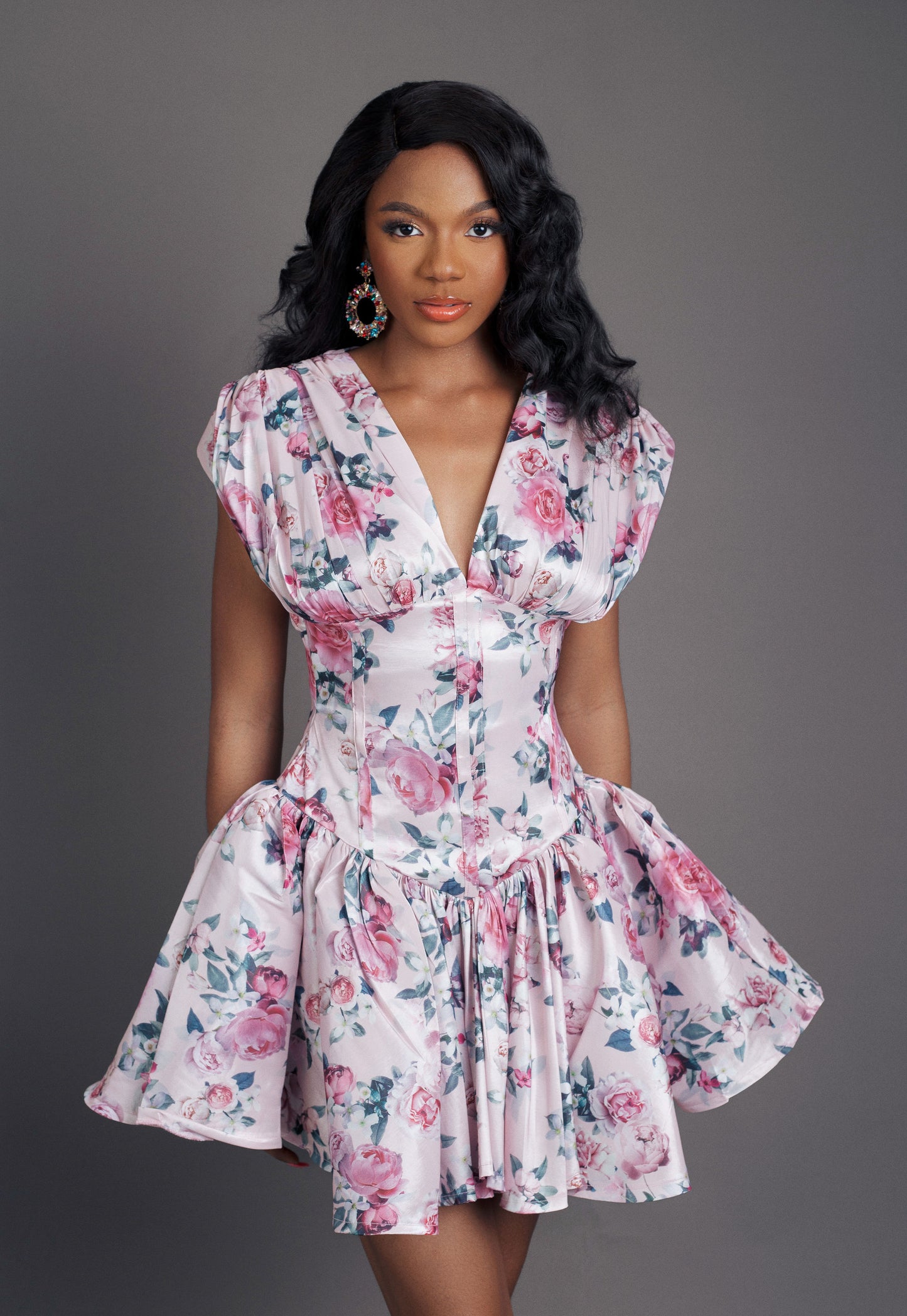 Claire Floral Printed Mini Dress