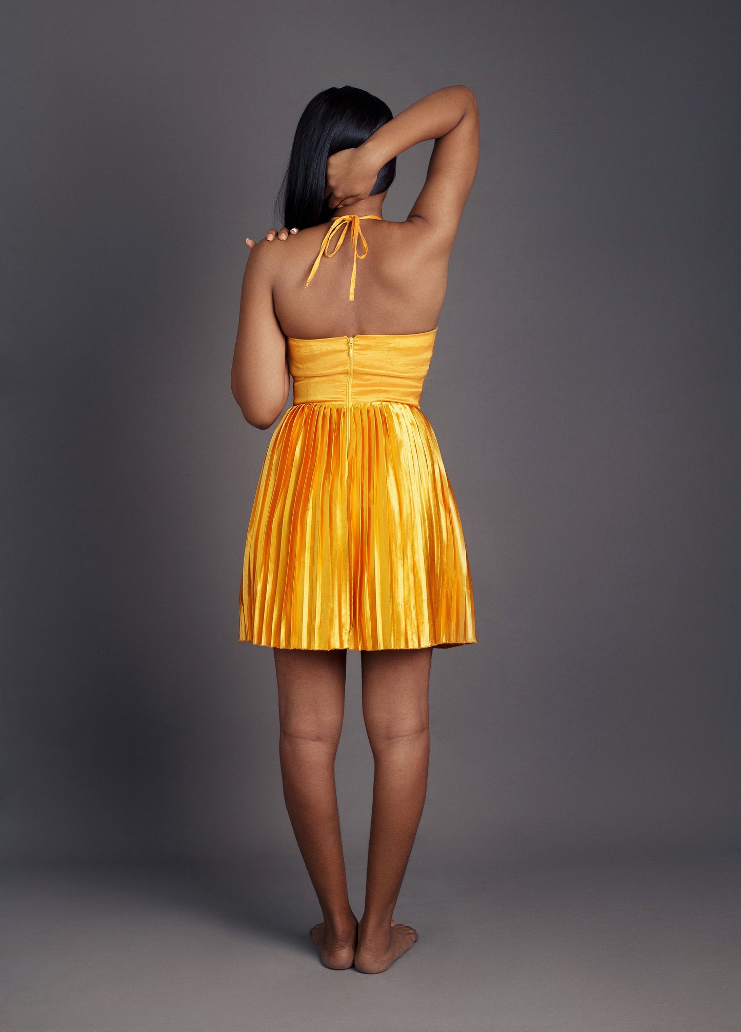 Melissa Halter Neck Sun Ray Mini Dress
