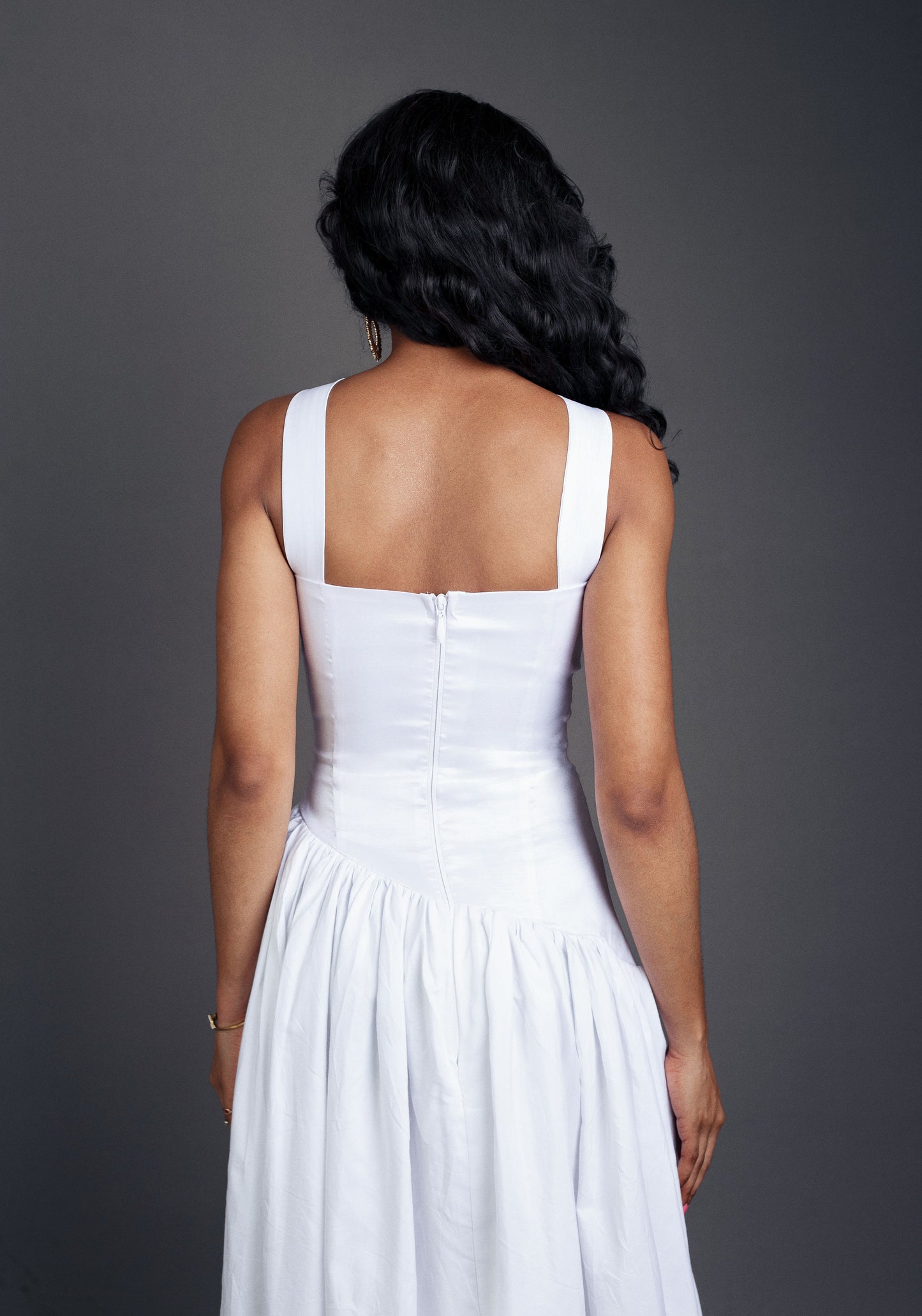 Nicole Boat Waist Kriss Kross Chest Maxi Dress
