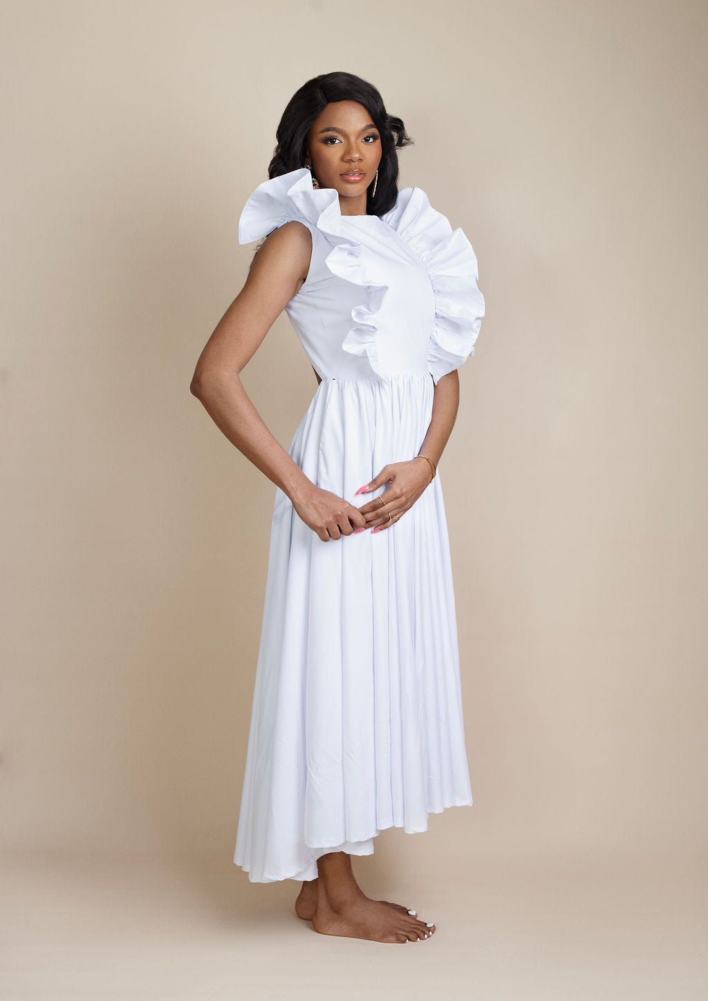 Joy Open Back Hi-Lo Maxi Dress