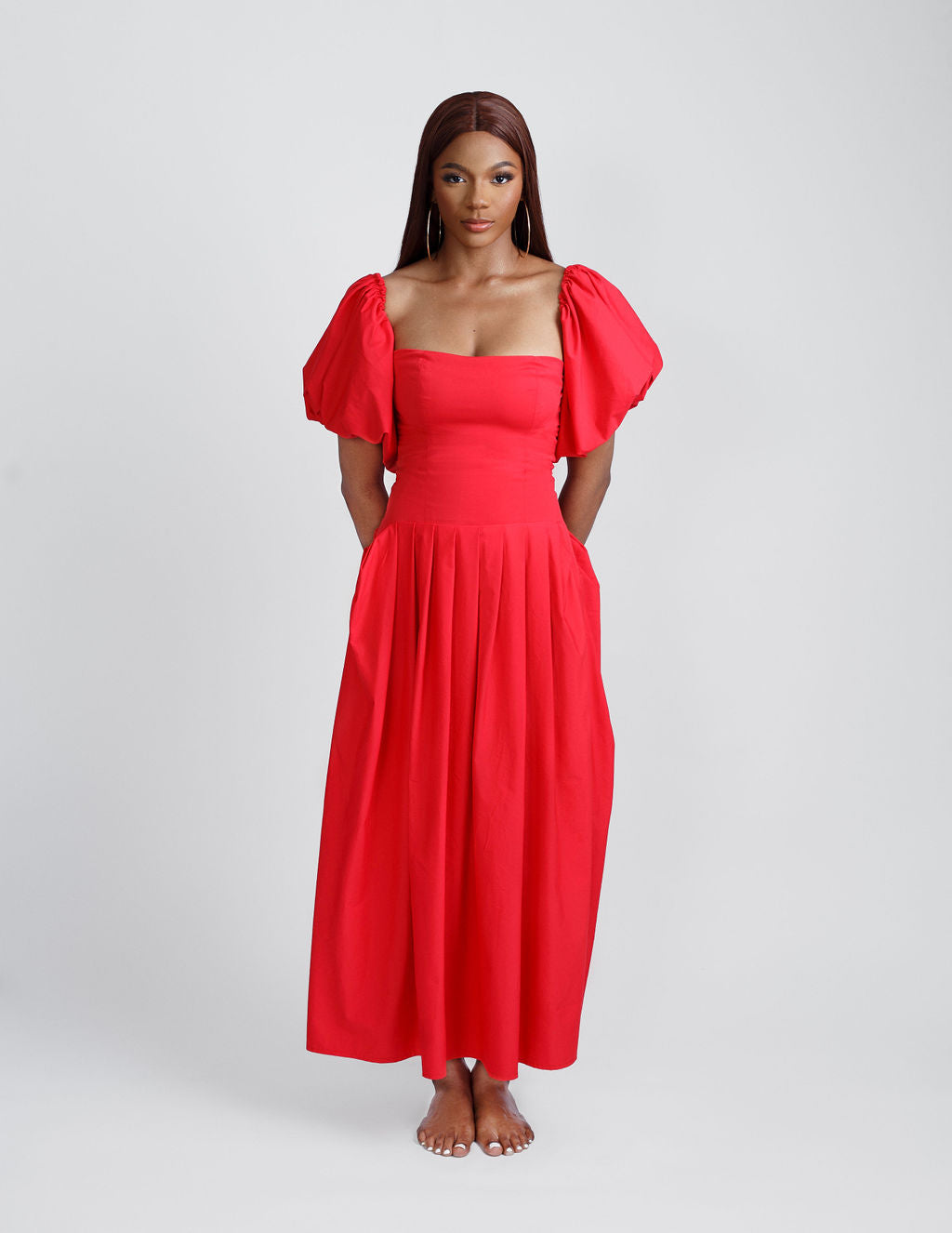 Bella Fall Off Shoulder Maxi Dress