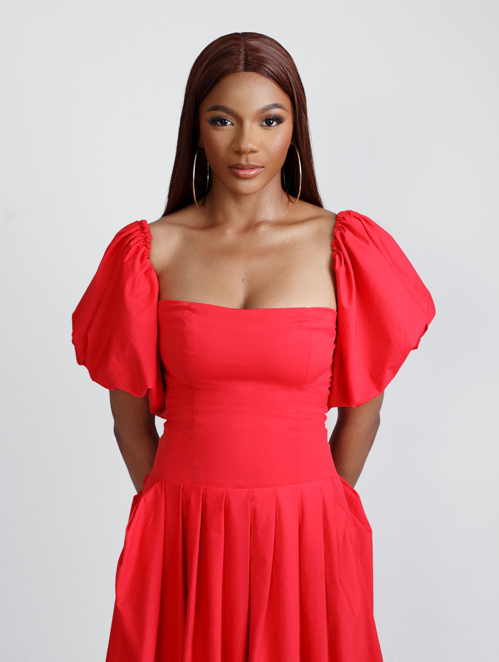 Bella Fall Off Shoulder Maxi Dress