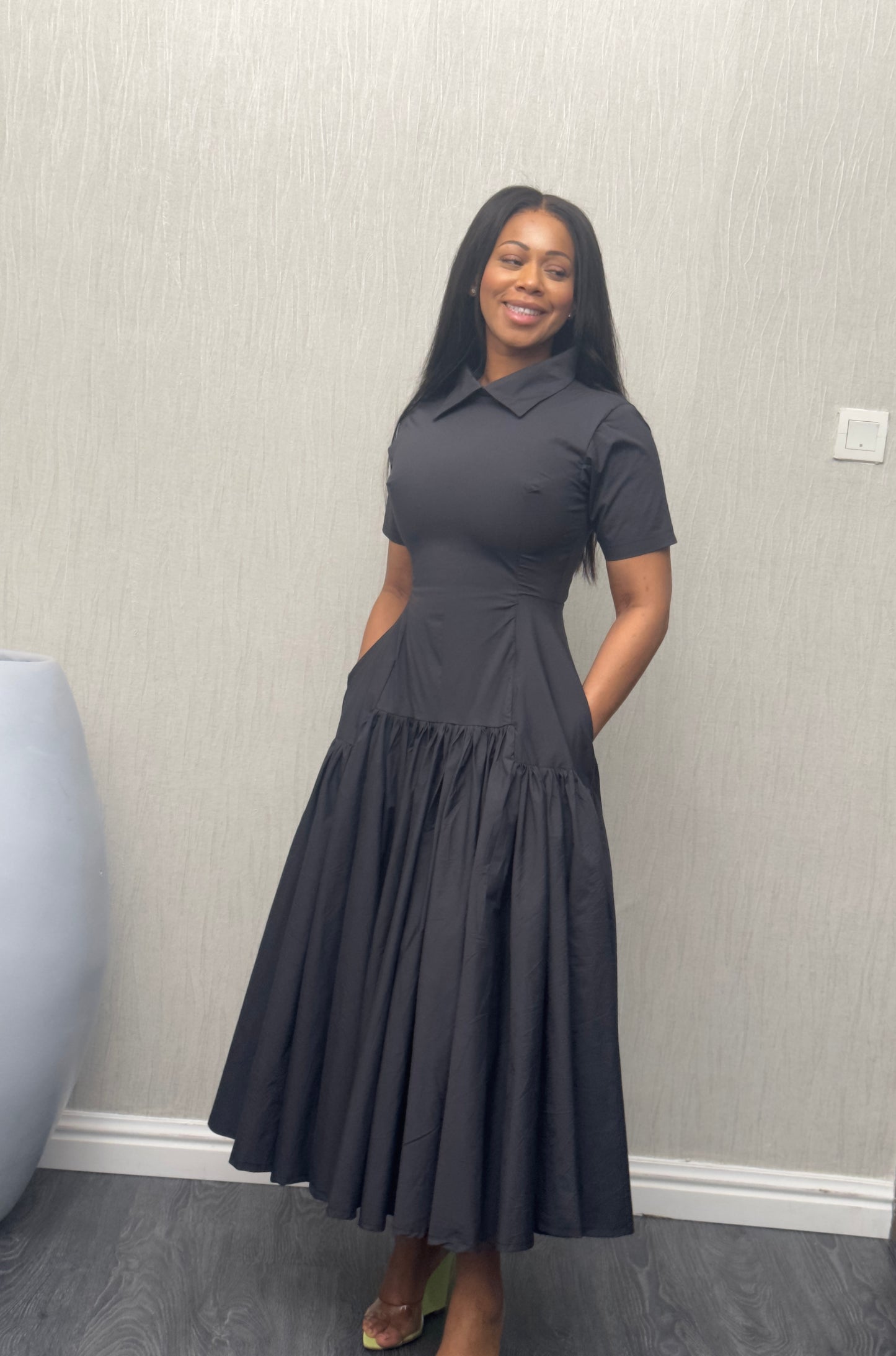 Celina Collared Ankle Maxi Dress