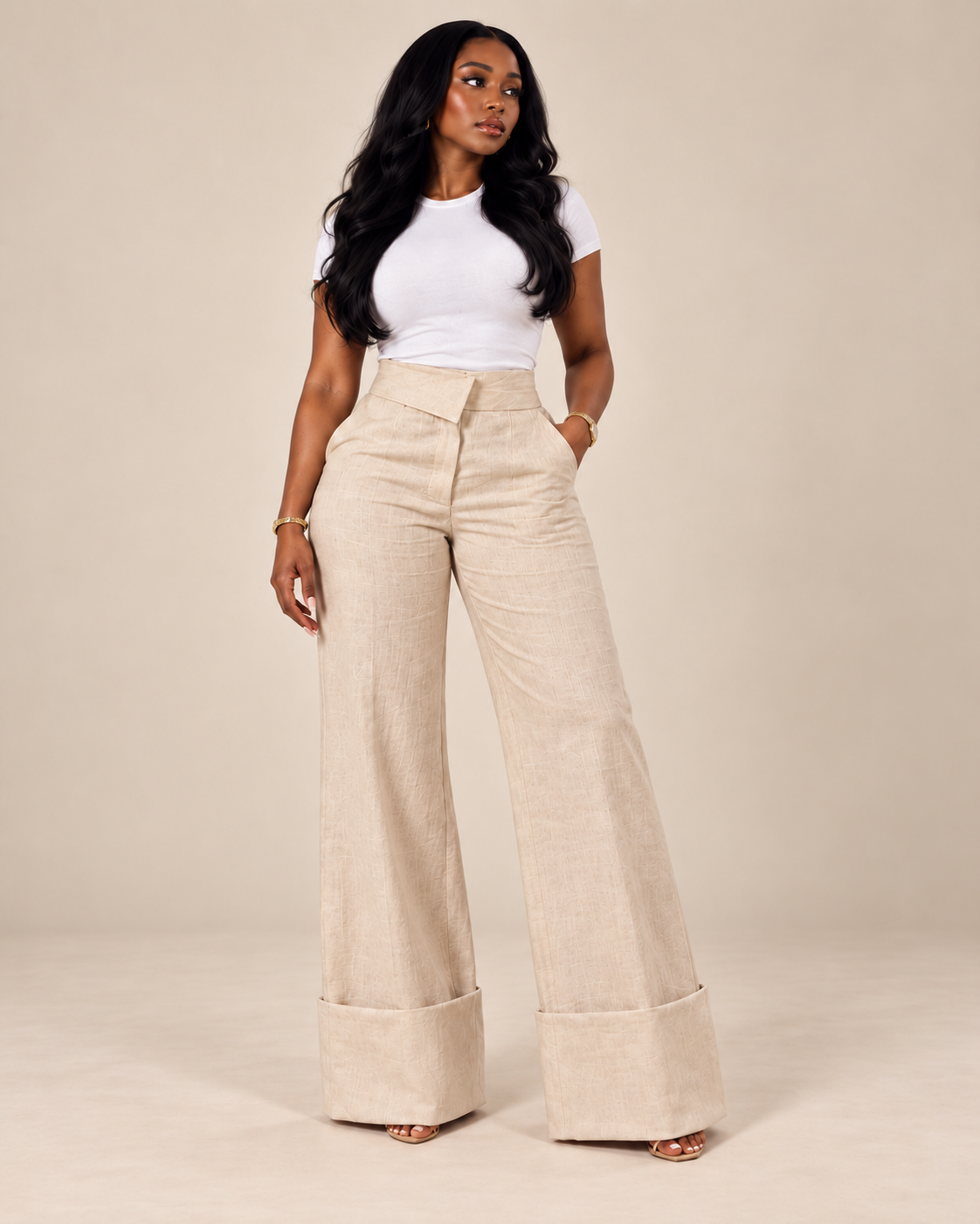 Aurelian Linen Cuffed Trousers