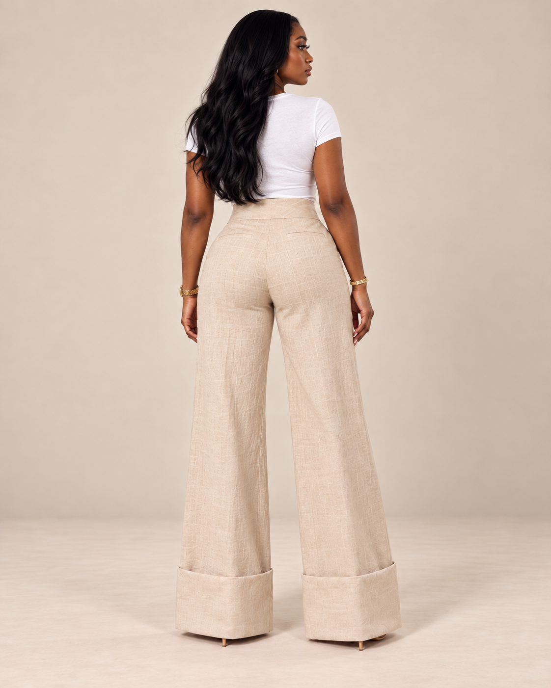 Aurelian Linen Cuffed Trousers