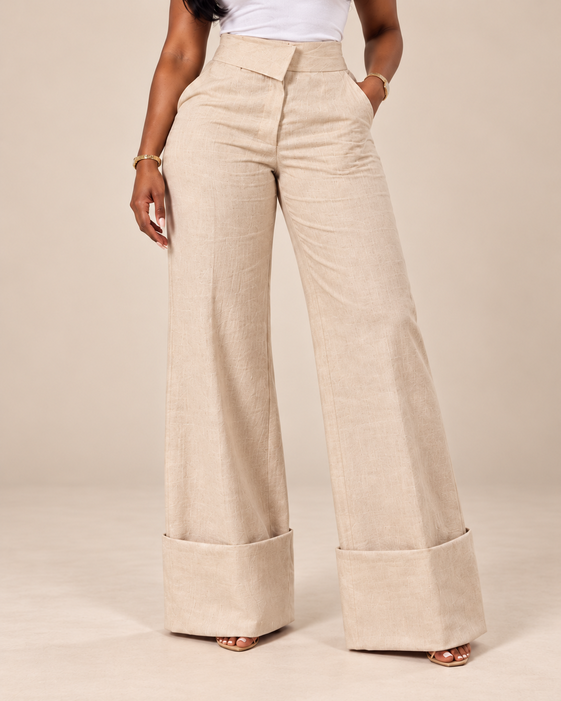 Aurelian Linen Cuffed Trousers
