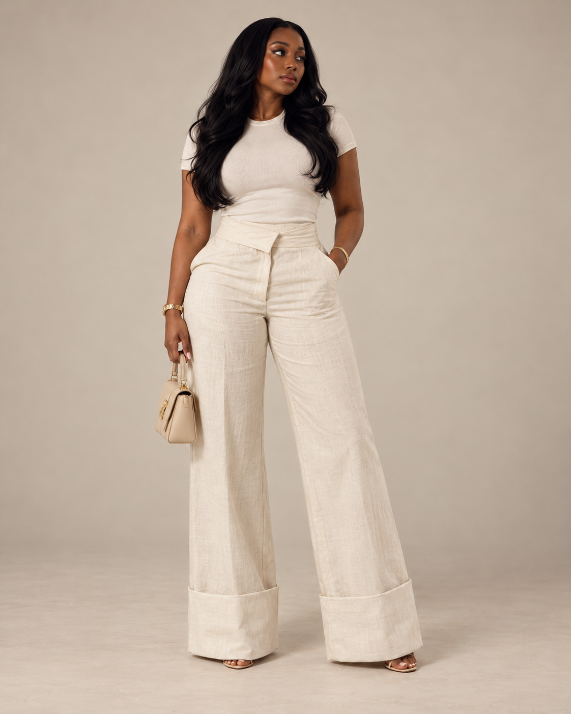 Aurelian Linen Cuffed Trousers