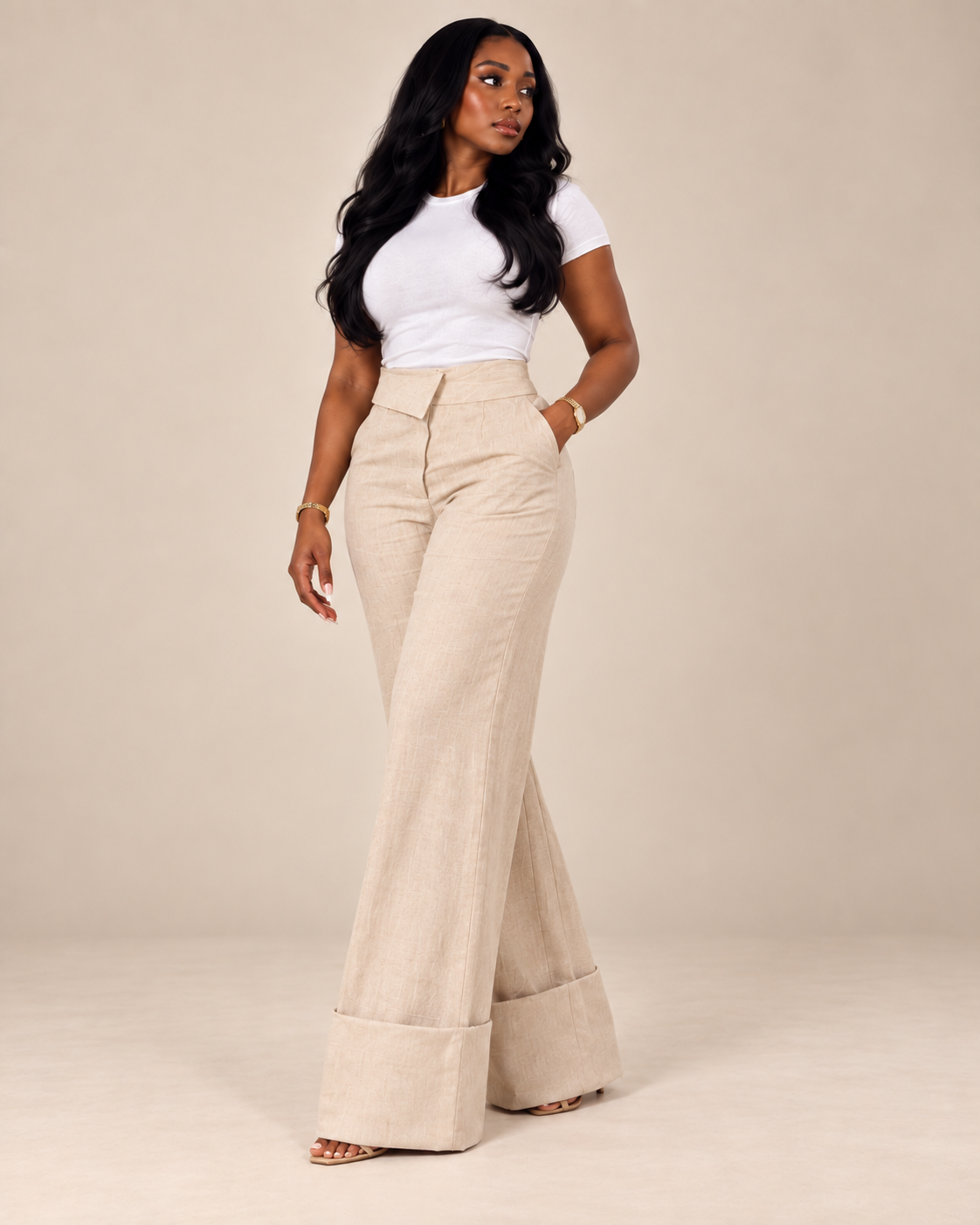 Aurelian Linen Cuffed Trousers