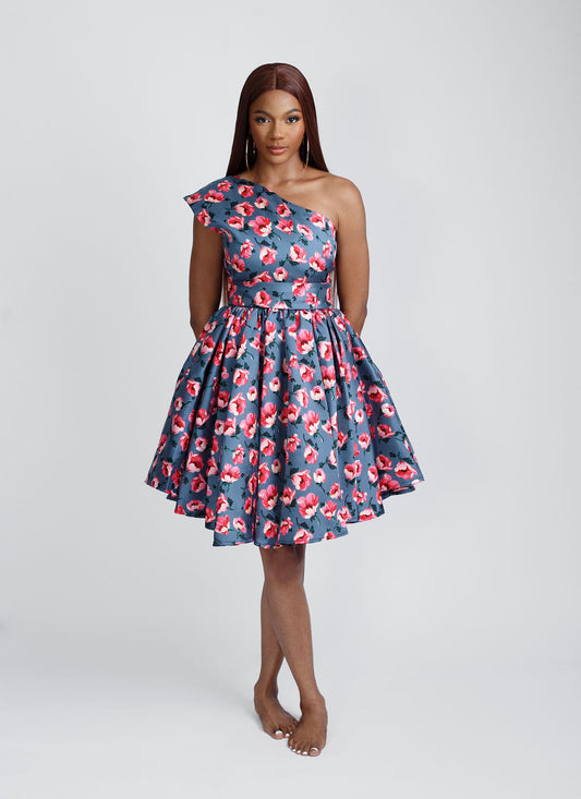 Victoria Floral Monostrap Mini Dress